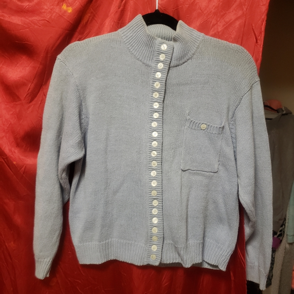 VINTAGE RAFFERTY BUTTON UP RIBBED CROPPED SWEATER/SM/GPLC